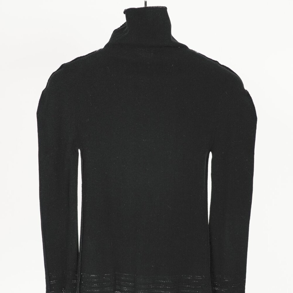 Issey Miyake Fete A-Poc Black Knit Pointelle Turtleneck - Picture 2 of 9